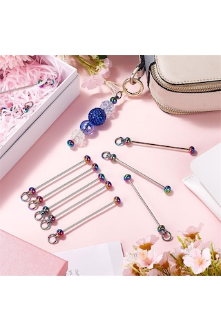 Gatherco 20 Parça Anahtarlıklar Toplu Anahtarlıklar Boncuklu Anahtarlıklar Takı Yapımı Aksesuarları Kendin Yap Boncuklu Anahtarlık Malzemeleri