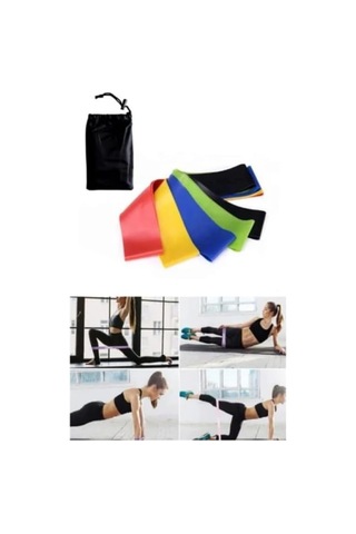 5 Farklı Seviyeli Çantalı Pilates Direnç Bandı Seti Diğer