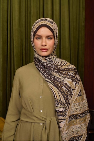 İpekhan New Collections Koleksiyon Soft Şal Siyah Kahve Krem 3047-06 Kahverengi