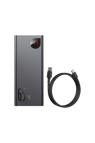 Baseus Adaman 65W 20.000 Mah Telefon Tablet Apple Uyumlu MacBook Dijital Ekran-Siyah
