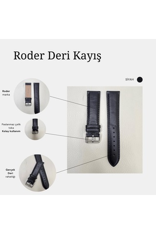 R4106s Roder Deri Kayış - Siyah - 22mm Şeffaf