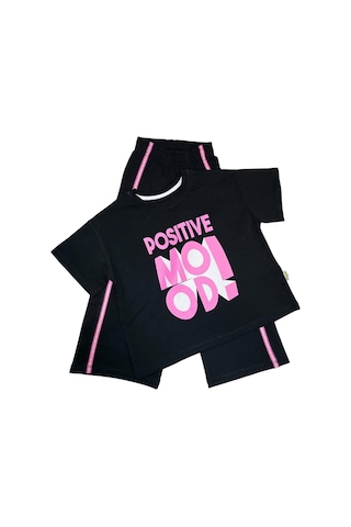 İspanyol Paça Kız Çocuk Alt Üst Takım Siyah