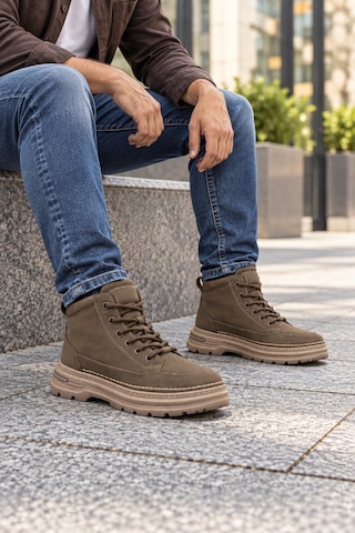 In Step Canda Erkek Kahverengi Nubuk Bağcıklı Casual Bot / Günlük Ayakkabı Kahve
