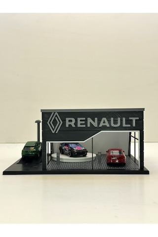 3d Baskı 1/64 Ölçekli Renault Showroom Tasarımlı Diorama Araç Sergileme Garajı