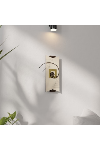 Dekoratif Fibonacci Tasarımlı Ahşap Duvar Saati Kahverengi