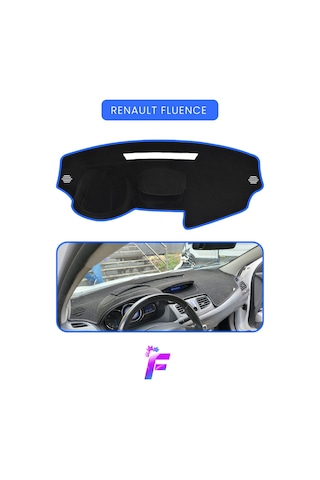 Renault Fluence Araca Özel Torpido Örtüsü Ön Göğüs Kılıfı Tam Koruma Oto Aksesuar A35 Mavi