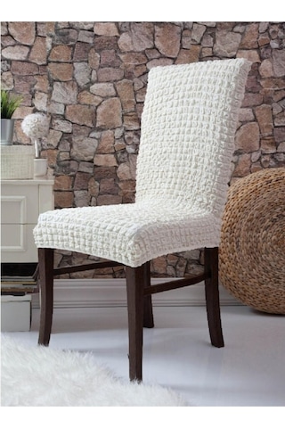 Beyaz Bürümcük Sandalye Örtüsü Sandalye Kılıfı