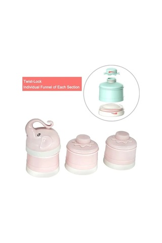 Flybuy Pratik Bebek Mama Saklama Kabı, 3 Bölümlü, Taşınabilir, Güvenli Kapaklı, Büyük Kapasiteli