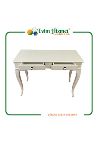 100 Cm Çekmeceli Krem Dresuar & Makyaj Masası Krem