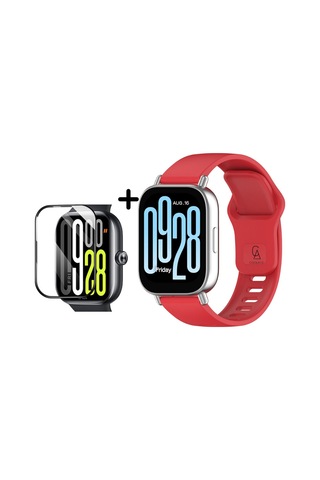 Xiaomi Redmi Watch 5 Active Uyumlu Yumuşak Silikon Kordon Ve Kavisli Ekran Koruyucu Seti