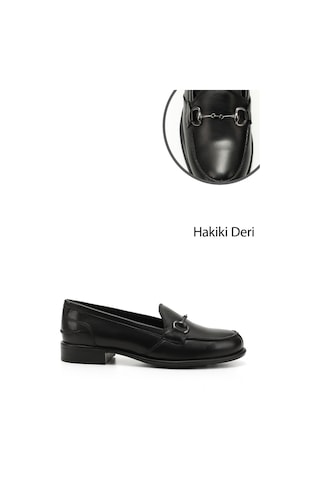 Gönderi(R) Gönderi R Kadın Siyah Tokalı Hakiki Deri Loafer Ayakkabı Gdza13424210 Siyah