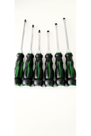 Zain 6'lı Tornavida Seti Manyetik Darbeli Profesyonel 6Set Yeşil