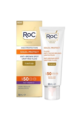 Roc Soleil-Protect Anti-brown Spot Unifying Fluid Tinted Leke Karşıtı ve Ton Eşitleyici Yüz Güneş Kremi 50 ML