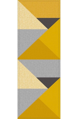 Hardal Geometrik Desenli Premium Masa Örtüsü Runner Rnr611n11