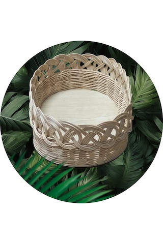 El Yapımı Doğal Rattan Sepet Ekmek Sepeti Meyve Sepeti Rattan0001 Bej