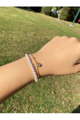 İnci Dorika Çift Sıra Kadın Zarif Bileklik Sevgiliye Hediye