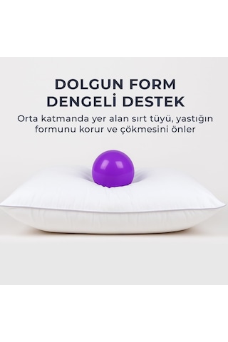 Silver 60 Twin Kaz Tüyü Yastık 3 Bölmeli Tasarım,%60 Gıdık Tüyü + Sırt Tüyü Dolgu, Orta-yumuşak Destek Genel