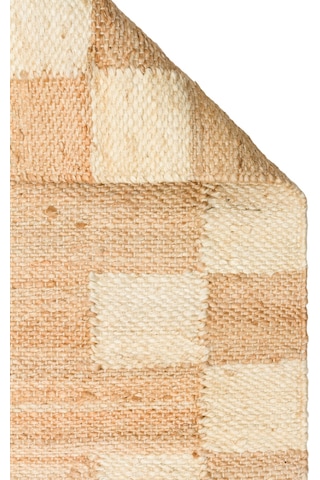 Natura Nt13 Beyaz Dama Desenli Jüt El Dokuma Bej Modern Halı