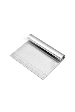 Ölçülü Komple Çelik Büyük Boy Hamur Kesme Spatulası Silikon Beyaz Diğer