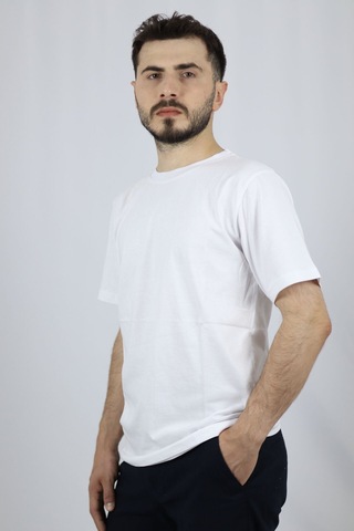 Ventov %100 Pamuk Regular Fit Erkek Tişört Vts2603 Beyaz