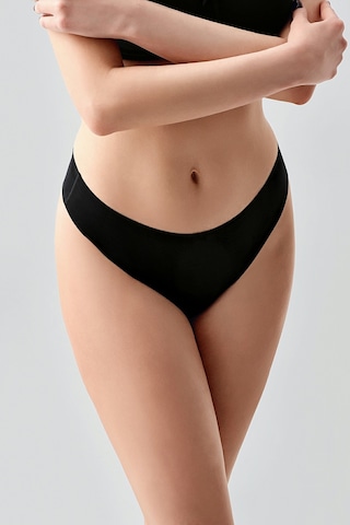 Kompedan Kadın String Lazer Kesim Slip Külot Siyah 9207 Siyah