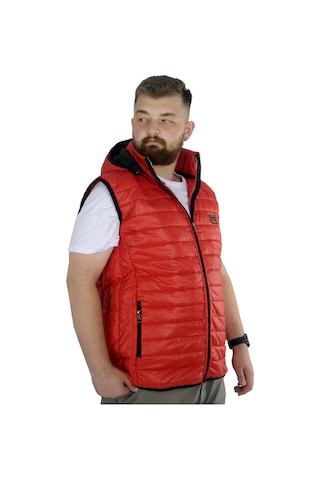 Mode Xl Büyük Beden Yelek Kapitone Kapşonlu 22600 Kırmızı Kırmızı