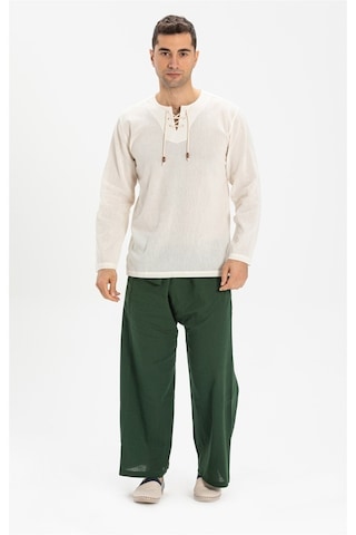 Eliş Şile Bezi Unisex Şile Bezi Balıkçı Pantolon Yeşil