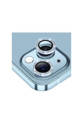 Ally İphone 14-14 Plus Diamond Taş İşlemeli Alüminyum Alaşımlı Kamera Lens Koruyucu- 5775
