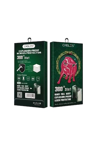 Caısles Apple Uyumlu iPhone 11 Pro Max Ön-arka-kamera Set Matte Full Body 3in1 Nano Ekran Koruyucu - Siyah