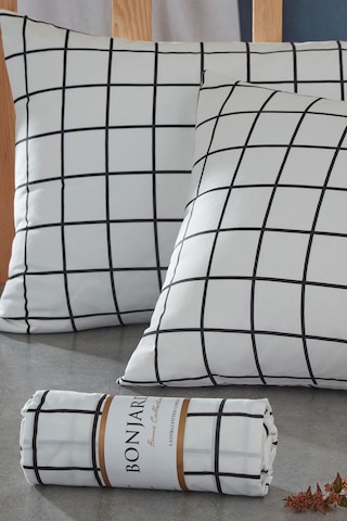Bonjardinhome Çift Kişilik Lastikli Çarşaf & Iki Adet Yastık Kılıfı Beyaz Beyaz