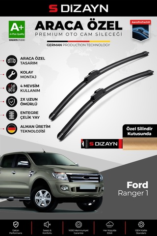 S-dizayn Ford Ranger Ön Cam Silecek Seti 2011-2015 Premium Araca Özel 60-40 Cm A+ Kalite
