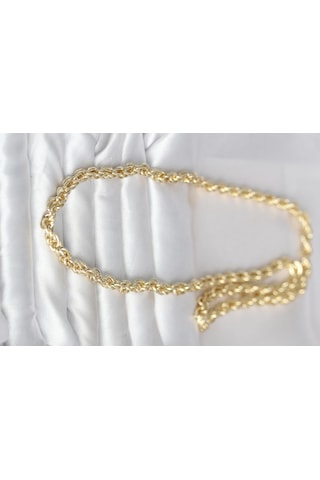 Zarif Boyunlar İçin 60cm Golden Pirinç Kalın Burgu Zincirli Kadın Kolye Standart 69632802