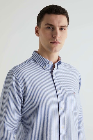 Gant Çizgili Erkek Gömlek Mavi