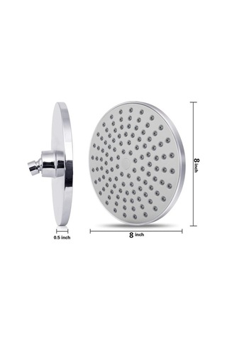Novahub Yüksek Basınçlı 8 Yuvarlak Duş Başı - Korozyona Dayanıklı, G1/2 Bağlantı, Kolay Temizlenir Abs Malzeme Diğer