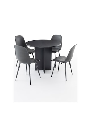 Harmony Sora Oval Masa 90x75x90 Cm Siyah Sadece Masa - Modern Tasarım