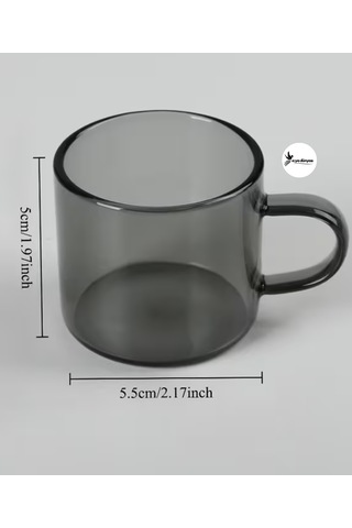 6 Lı Füme Cam Espresso Bardağı Seti Saplı Küçük Kahve Kupası Tabaksız Espresso, Latte & Çay Için Isıya Dayanıklı Füme
