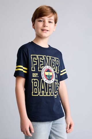 Defacto Fenerbahçe New Regular Fıt Bisiklet Yaka Kısa Kollu Siyah Tişört Erkek Çocuk H7868a826hsın42 İndigo-ın42