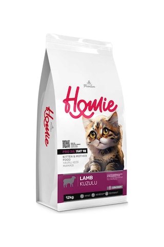 Homie Süper Premium Düşük Tahıllı Mother & Kitten Kuzu Etli Yavru Kedi Maması 12 KG