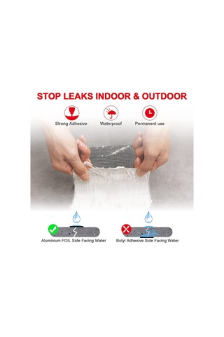 Vkemall Alüminyum Ağlı Butil Bant, Su Geçirmez, 1.0mm Kalınlık, 5cm X 5m, Sıcak Dayanıklı, Çok Yüzey Uyumlu, İngilizce Paket