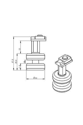 Ayrıntıshop Cam Balkon Tekerleri Metal Düz Rulman Modelleri 1 Adet Diğer