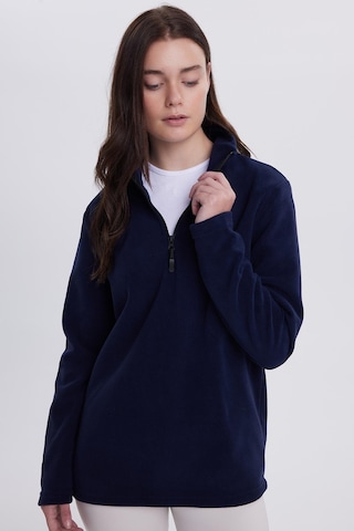 Tudors Kadın Standart Fit Antipilling Tüylenme Yapmayan Soğuk Geçirmez Lacivert Bato Yaka Polar Sweatshirt-41779 Lacivert