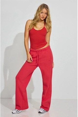 Madmext Kırmızı Bol Paça Kadın Eşofman Altı Mg2279 Kırmızı