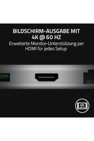 Razer Usb-c Bağlantı İstasyonu - Hdmı, Gigabit Ethernet, 3,5 Mm Ses Bağlantı Noktası, Usb-a Ve -c İle 11 Bağlantı Noktası, Windows Ve Mac İle Uyumlu 4k Ekran Çıkışı, 7.1 Surround Ses Mercury
