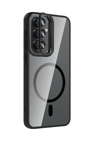 Gpack Samsung Galaxy Uyumlu A57 Kılıf Etro Standlı Araç Tutucu Özellikli Kamera Lens Koruyucu  Siyah