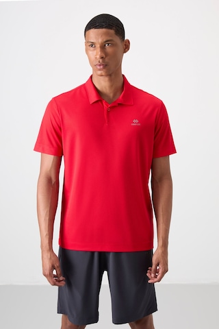 Tommy Life Kırmızı Logo Baskılı Standart Kalıp Polo Yaka Aktif Spor Erkek T-shirt - 88252 Kirmizi