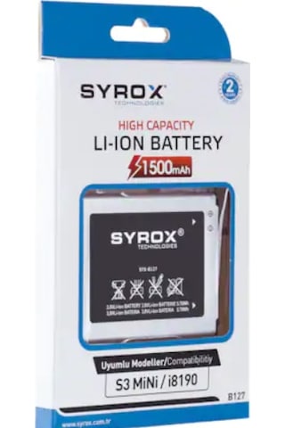 Syrox Samsung Uyumlu S3 Mini / İ8190 / 8160 Ace2 Batarya - Syx-B127