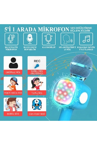 Eğlenceli Karaoke Mikrofonu - Çocuklar İçin Çok Renkli