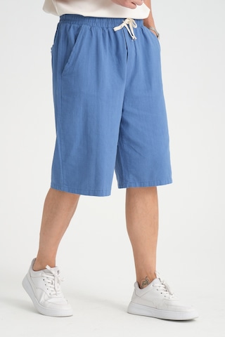 Redline Erkek Baggy Fit Rahat Kesim %100 Pamuk Yumuşak Dokulu Şort Kapri İndigo