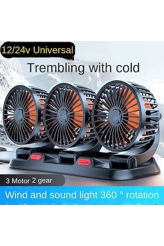 Tongxida Araba Fanı 360 Ayarlanabilir 3 Kafa Hava Sistemi, Otomotiv Kullanımı İçin