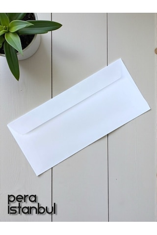 250 Adet Diplomat Beyaz Davetiye Lüks Tebrik Kartı Mektup Mühür Cüzdan Büyük Zarf 105x240mm